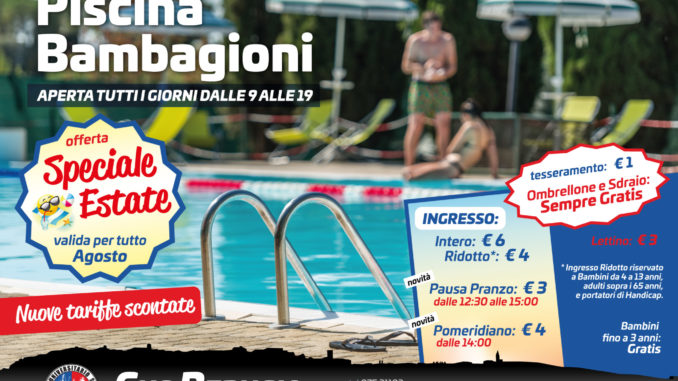 Promo Piscina Bambagioni Agosto 2018